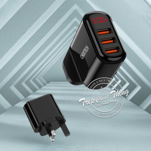 CHOETECH 3 USB電壓顯示充電插座 (3.4A快充)